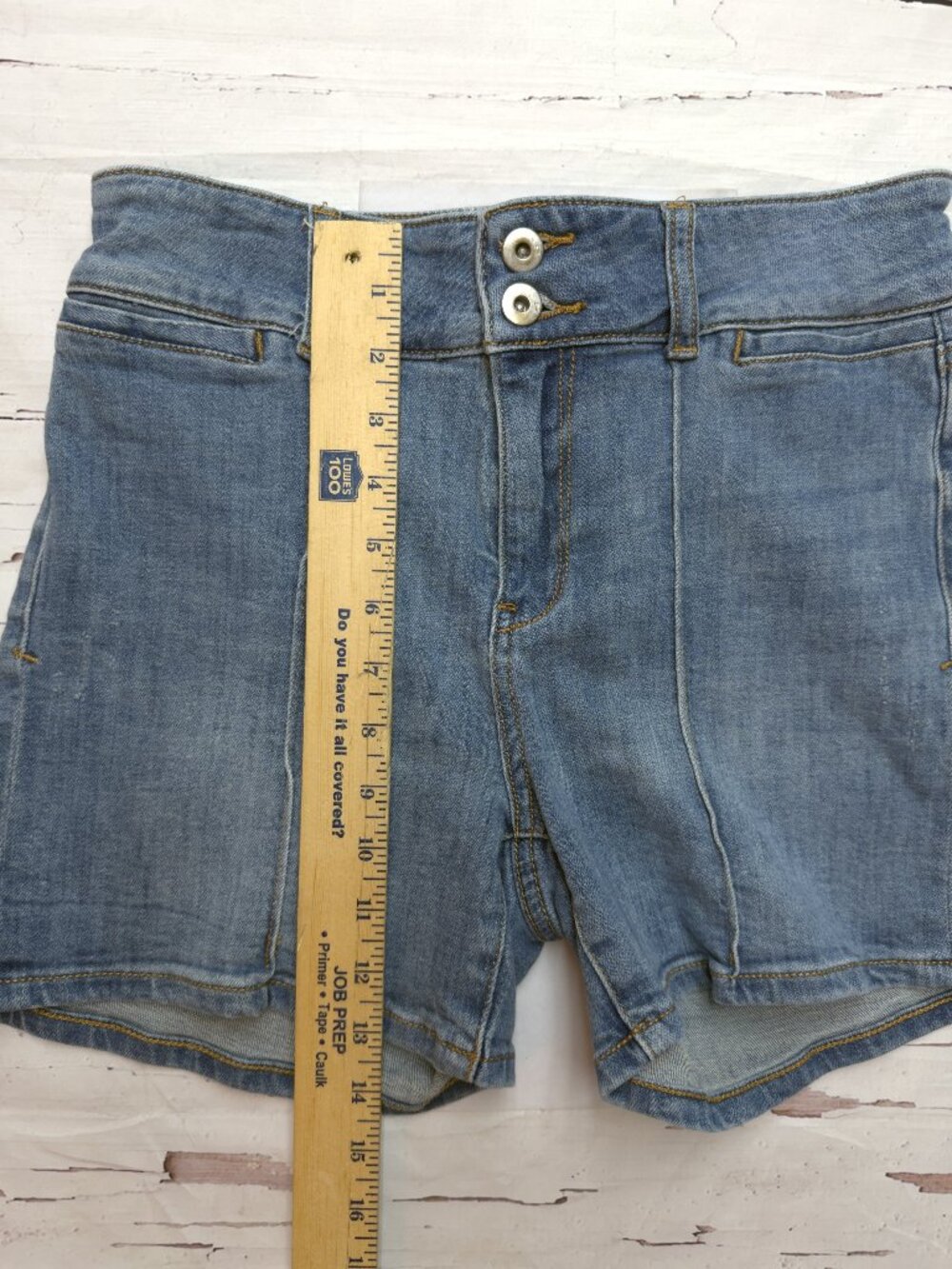 Anthropologie Pilcro Denim Shorts High Rise Seam Blue 28 Coastal Boho - Picture 7 of 8